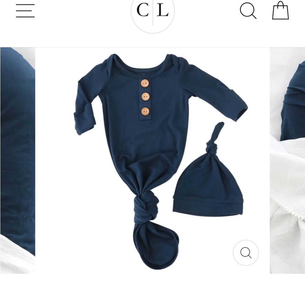 Caden Lane Navy Blue Mom/Baby Matching Set